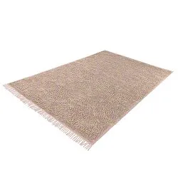 Tapis à poils longs - Elsey Natural Cotton Shaggy (roza/oranžna)
