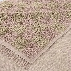 Tapis à poils longs - Elsey Natural Cotton Shaggy (roza/oranžna)
