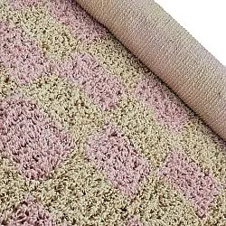 Runde Teppiche - Elsey Natural Cotton Shaggy (rosa/orange)