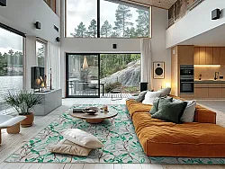 Wilton-Teppich - Evelina (grün/mehrfarbig)