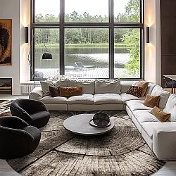 Rund Teppich - Event (grau)