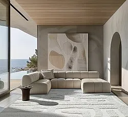 Tapis à poils longs - Fallon Natural Cotton Shaggy (blanc cassé)