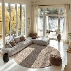 Runde Teppiche - Farley Natural Cotton Shaggy (beige)