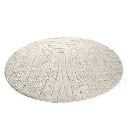 Runde Teppiche - Farley Natural Cotton Shaggy (cremefarben)