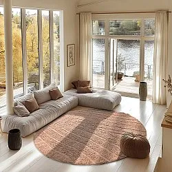 Tapis rond - Farley Natural Cotton Shaggy (roza)