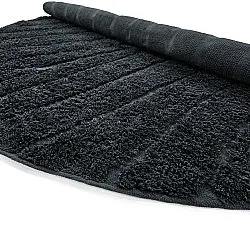 Runde Teppiche - Farley Natural Cotton Shaggy (schwarz)