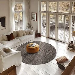 Runde Teppiche - Farley Natural Cotton Shaggy (taupe)