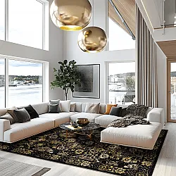 Wilton-Teppich - Fernana (schwarz/gold)