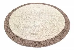 Runde Teppiche - Galliano Natural Cotton Shaggy (cremefarben/braun)