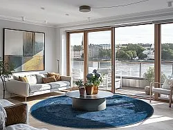 Rund Teppich - Gombalia (blau)