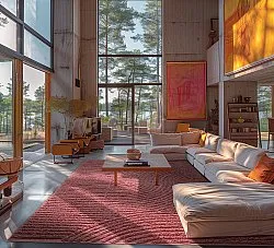 Hochflorteppiche - Halo Natural Cotton Shaggy (rot)