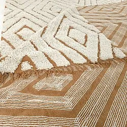 Tapis à poils longs - Holwell Natural Cotton Shaggy (umazano bela/rjava)