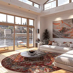 Rund Teppich - Idri (rot/multi)