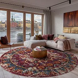 Rund Teppich - Idri (burgund/multi)