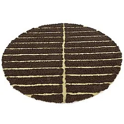 Rund Teppich - Ikara Natural Cotton Shaggy (braun)