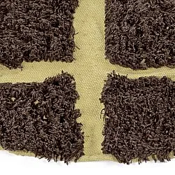 Rund Teppich - Ikara Natural Cotton Shaggy (braun)