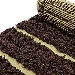 Rund Teppich - Ikara Natural Cotton Shaggy (braun)