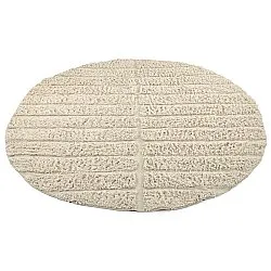 Rund Teppich - Ikara Natural Cotton Shaggy (creme)