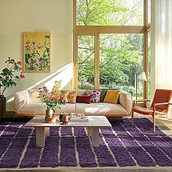 Hochflorteppiche - Ikara Natural Cotton Shaggy (lila)