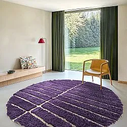 Rund Teppich - Ikara Natural Cotton Shaggy (lila)