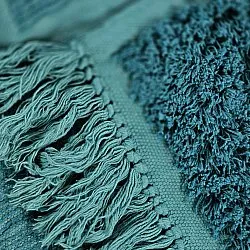 Tapis à poils longs - Ikara Natural Cotton Shaggy (turquoise)