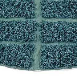 Rund Teppich - Ikara Natural Cotton Shaggy (türkis)