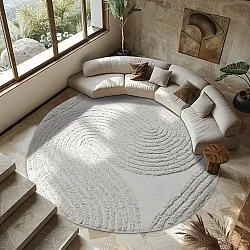 Runde Teppiche - Jovie Natural Cotton Shaggy (offwhite)