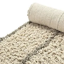 Hochflorteppiche - Kairi Natural Cotton Shaggy (beige/taupe)