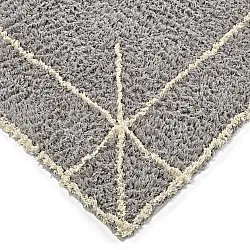 Tapis à poils longs - Kairi Natural Cotton Shaggy (gris/beige)