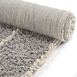 Tapis à poils longs - Kairi Natural Cotton Shaggy (gris/beige)