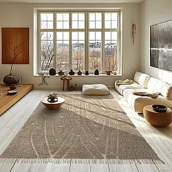 Hochflorteppiche - Kindon Natural Cotton Shaggy (beige/weiß)