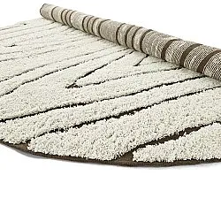 Runde Teppiche - Kindon Natural Cotton Shaggy (cremefarben/braun)