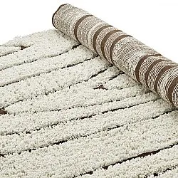 Runde Teppiche - Kindon Natural Cotton Shaggy (cremefarben/braun)