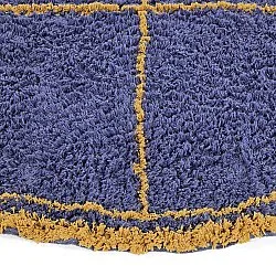 Rund Teppich - Lana Natural Cotton Shaggy (blau/gelb)
