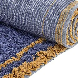 Hochflorteppiche - Lana Natural Cotton Shaggy (blau/gelb)