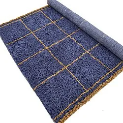 Hochflorteppiche - Lana Natural Cotton Shaggy (blau/gelb)