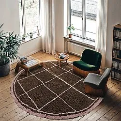 Rund Teppich - Lana Natural Cotton Shaggy (braun)