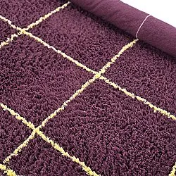 Rund Teppich - Lana Natural Cotton Shaggy (bordeaux/gelb)
