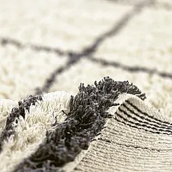 Hochflorteppiche - Lana Natural Cotton Shaggy (creme/dunkelgrau)