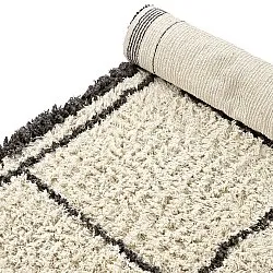 Hochflorteppiche - Lana Natural Cotton Shaggy (creme/dunkelgrau)