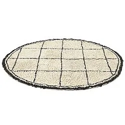 Tapis rond - Lana Natural Cotton Shaggy (crème/gris foncé)