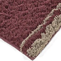 Hochflorteppiche - Lana Natural Cotton Shaggy (taupe/rot)