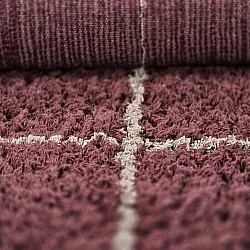 Hochflorteppiche - Lana Natural Cotton Shaggy (taupe/rot)