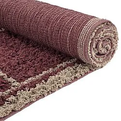 Hochflorteppiche - Lana Natural Cotton Shaggy (taupe/rot)