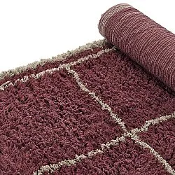 Hochflorteppiche - Lana Natural Cotton Shaggy (taupe/rot)