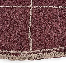Rund Teppich - Lana Natural Cotton Shaggy (taupe/rot)