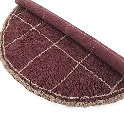 Rund Teppich - Lana Natural Cotton Shaggy (taupe/rot)