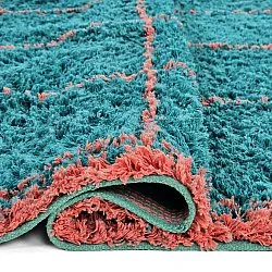 Hochflorteppiche - Lana Natural Cotton Shaggy (türkis/rosa)