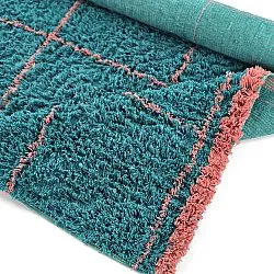 Hochflorteppiche - Lana Natural Cotton Shaggy (türkis/rosa)