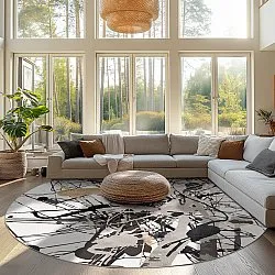Rund Teppich - Lawrance (grau/weiß)